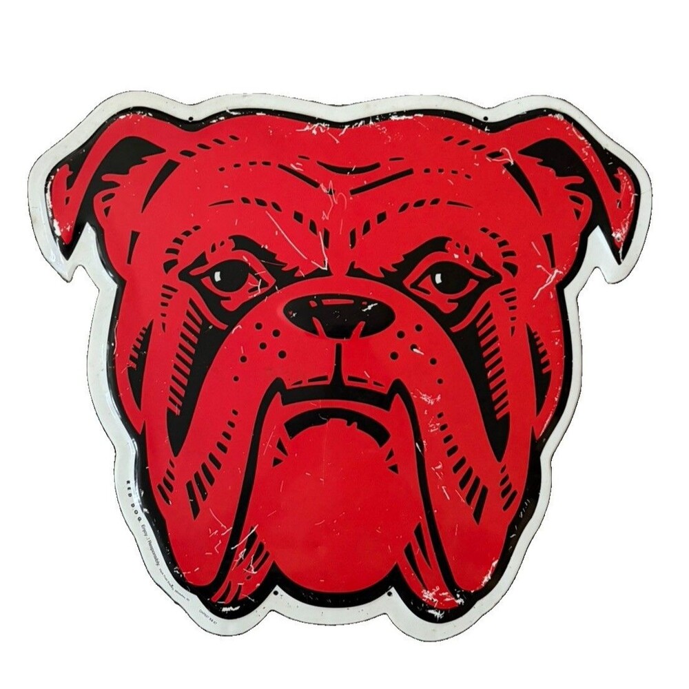 VINTAGE Miller Brewing Company RED DOG Metal Wall Sign Very Clean!